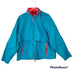 Vintage neon bright turquoise pink Woolrich windbreaker jacket L?